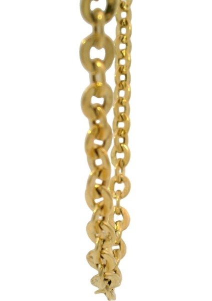 Gemici Zinciri Tarzında Gösterişli Şık Yeşil Altın Zincir Kolye fiyatları