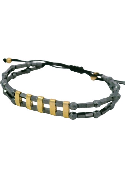 Özel Tasarım Ipli Kordon Şık Iki Renkli Altın Bileklik