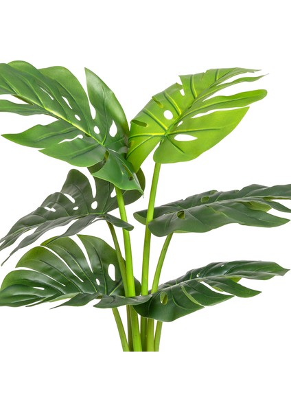 Yapay Ağaç Monstera-Deve Tabanı Gerçek Dokulu 6 Yapraklı Yeşil 85 Cm.