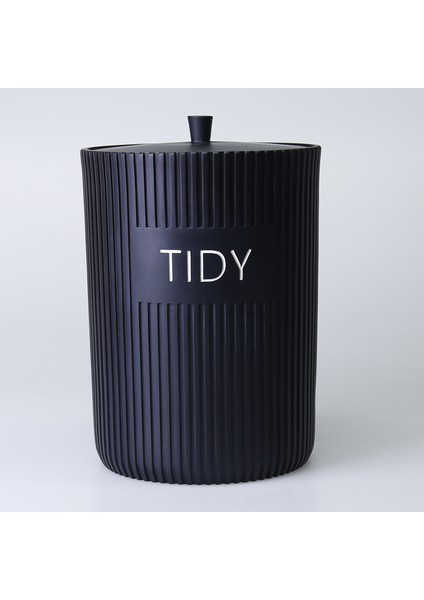 Grooved Çöp Kovası Siyah