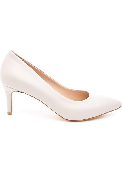 Hakiki Deri Kalın Topuk Kadın Stiletto