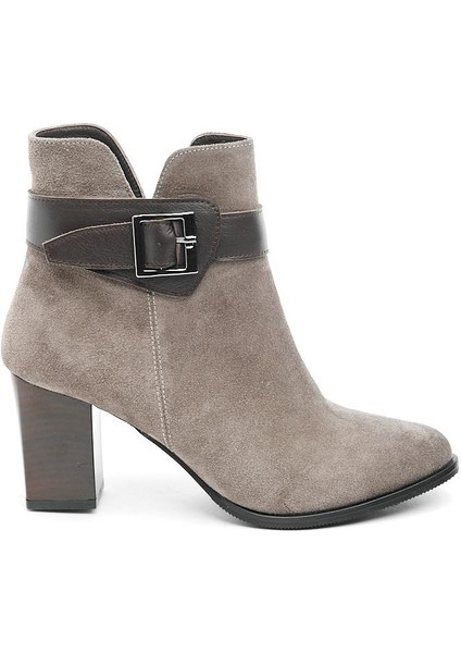 Hakiki Deri Fermuarlı Kadın Bot