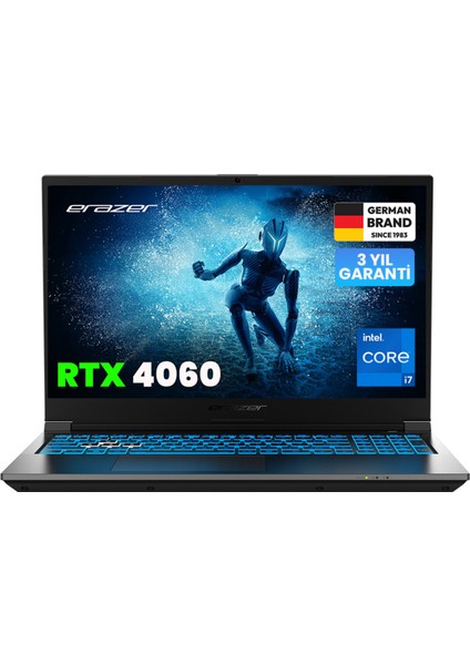 Deputy P60I MD62749 Intel Core i7 13620H 16GB 1TB SSD RTX4060 Freedos 15.6" FHD 144Hz Taşınabilir Bilgisayar