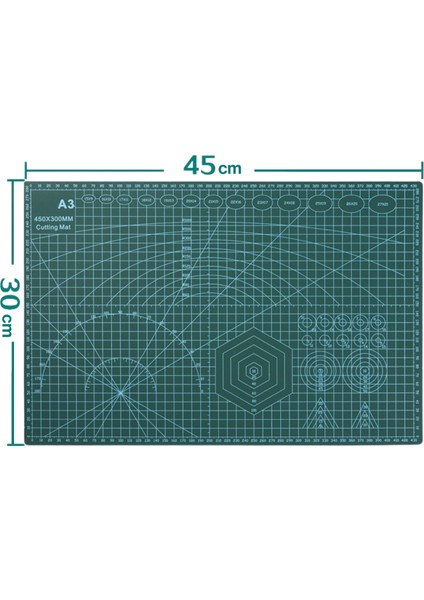 Kesme Matı Cutting Mat Kesim Altlığı A3 Ebatında 45 x 30 cm.