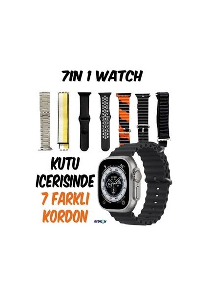 7 Kordonlu Saat Watch 8 Ultra 7 In 1 Akıllı Saat