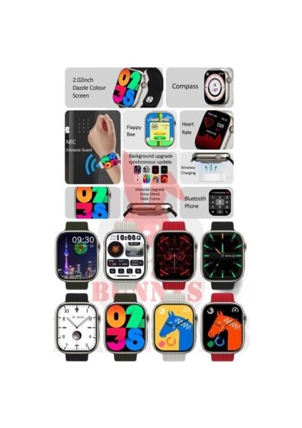 Redmi 9 Uyumlu Akıllı Saat Konuşma Özellikli Watch 9 Pro 45MM Amoled Ekran