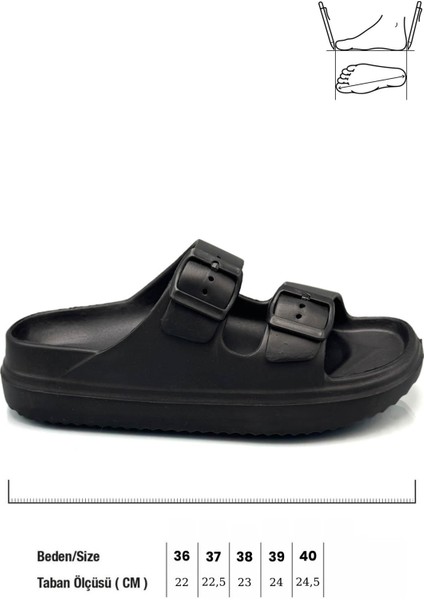 Çift Toka Hafif Eva Yazlık Plaj Terliği Havuz Terliği Lavabo Terliği Siyah fiyatları