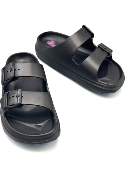 Çift Toka Hafif Eva Yazlık Plaj Terliği Havuz Terliği Lavabo Terliği Siyah modelleri