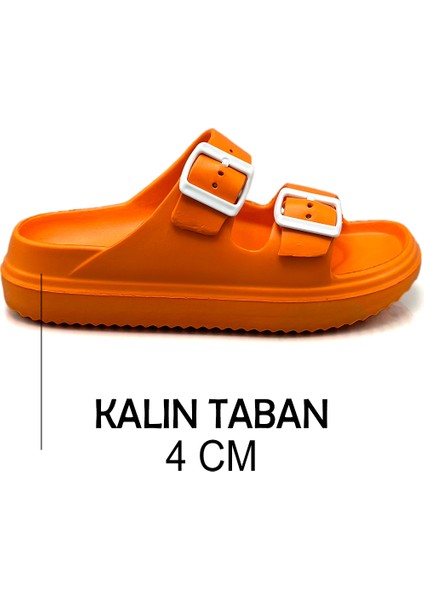 Çift Toka Hafif Eva Yazlık Plaj Terliği Havuz Terliği Lavabo Terliği Turuncu fırsatları
