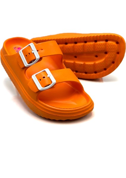 Çift Toka Hafif Eva Yazlık Plaj Terliği Havuz Terliği Lavabo Terliği Turuncu indirimleri