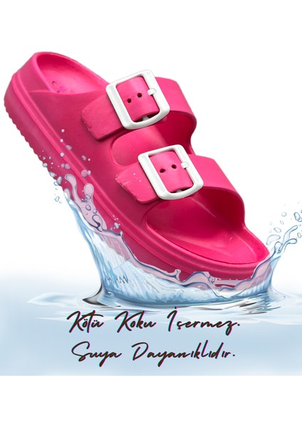 Çift Toka Hafif Eva Yazlık Plaj Terliği Havuz Terliği Lavabo Terliği Fujya