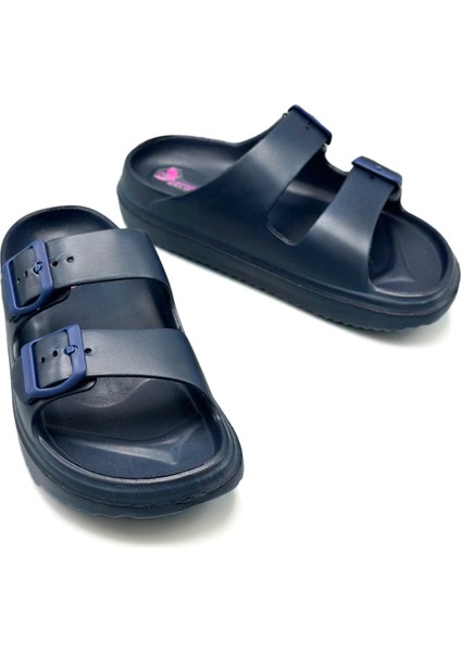 Çift Toka Hafif Eva Yazlık Plaj Terliği Havuz Terliği Lavabo Terliği Lacivert modelleri