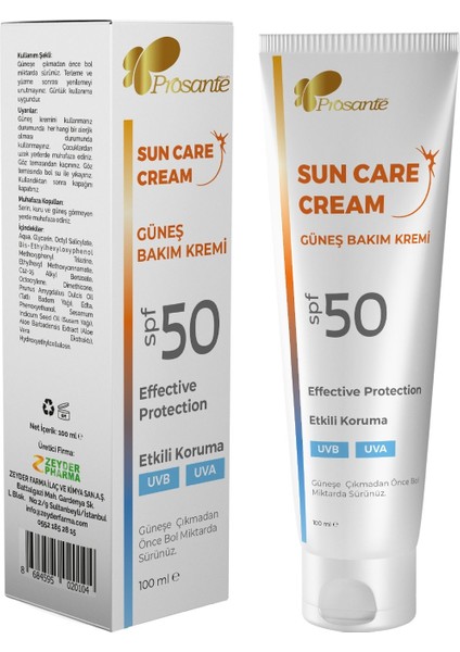 Güneş Kremi 100 ml Spf 50 Etkili Koruma Uvb Uva x 2 Adet