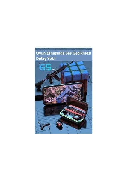 E10 Mini Pods Bluetooth 5.1 Işıklı Oyun-Müzik 800MAH Powerbank Özellikli Kablosuz Kulaklık indirimleri