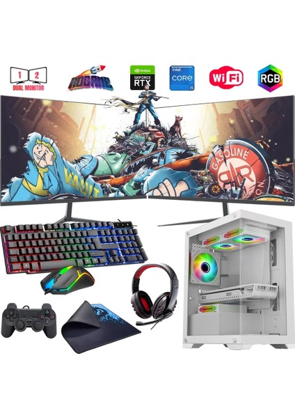 I5 14400F 32GB Ddr4 1tb M2 8gb RTX3050 Çift 24" Monitörlü (Gaming Set)