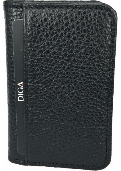 Diga 1169 Deri Minimal Kartlık Siyah