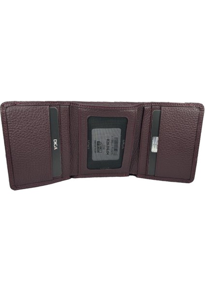 Diga 829 Deri Üç Kat Cüzdan Bordo