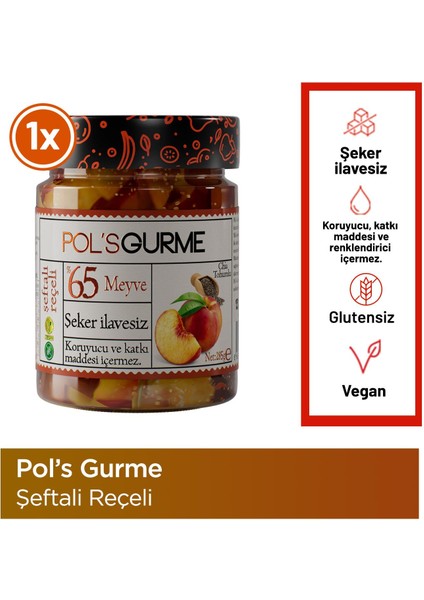 Pol'sgurme Şeftali Reçeli, Şeker Ilavesiz, Chia Tohumu 285 G