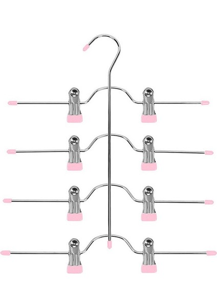 Organizasyon ve Depolama Etek Pantolon Askıları Yerden Tasarruf, 3'lü Paket 4 Katlı Dolap Düzenleyicileri ve Saklama, Pembe (Yurt Dışından)