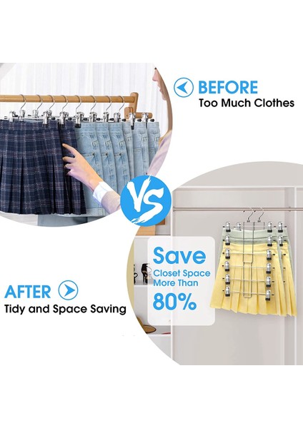 Organizasyon ve Depolama Etek Pantolon Askıları Yerden Tasarruf, 3'lü Paket 4 Katlı Dolap Düzenleyicileri ve Saklama, Pembe (Yurt Dışından) fiyatları