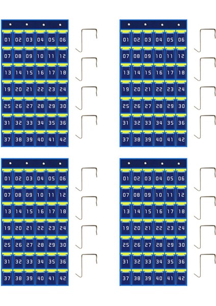 4x 42 Numaralı Cepler Grafik Cep Telefonu Asılı Organizatör Asılı Saklama Çantası Sınıf Hesap Makinesi Telefon Tutucular (Yurt Dışından)