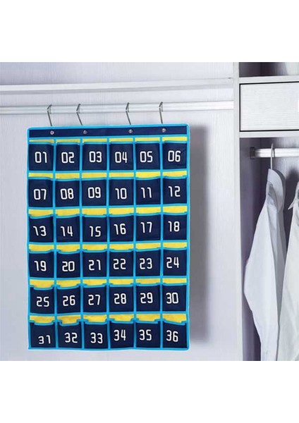 4x 42 Numaralı Cepler Grafik Cep Telefonu Asılı Organizatör Asılı Saklama Çantası Sınıf Hesap Makinesi Telefon Tutucular (Yurt Dışından) fiyatları