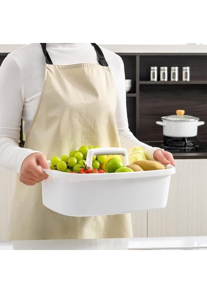 Plastik Saklama Sepeti Taşınabilir Duş Tote Organizatör Sepeti Banyo, Yatak Odası, Mutfak Için Saplı Beyaz (Yurt Dışından) modelleri