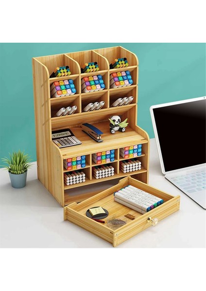 2x Çok Fonksiyonlu Ahşap Masaüstü Kalemlik Ofis Okul Kırtasiye Depolama Standı Durumda Masa Kalem Kalem Organizatör (Yurt Dışından) modelleri