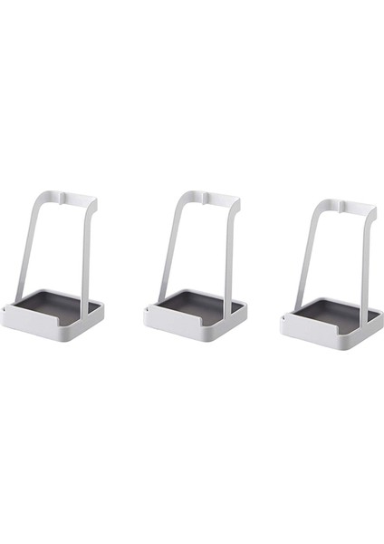 3x Tencere Kapağı Tutucu, Mutfak Organizatör Rafı, Kaşık Dayanağı Raf Tutucu, Paslanmaz Çelik Kapak Standı, Mutfak Eşyaları, Beyaz (Yurt Dışından)