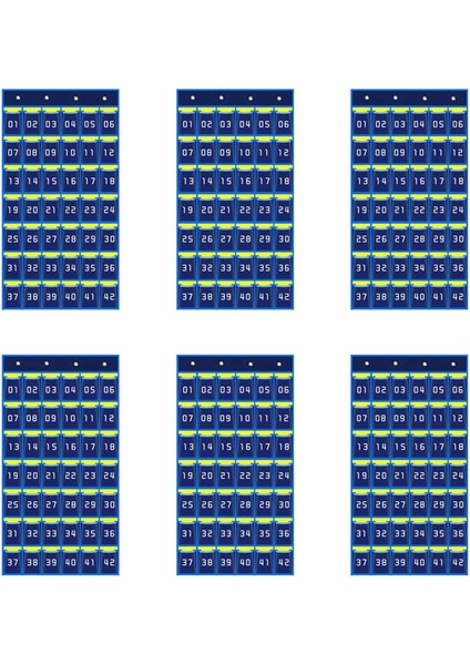 6x 42 Numaralı Cepler Grafik Cep Telefonu Asılı Organizatör Asılı Saklama Çantası Sınıf Hesap Makinesi Telefon Tutucular (Yurt Dışından)