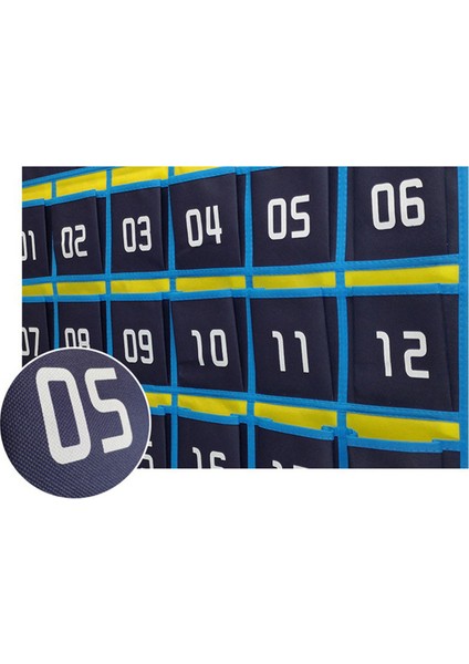 6x 42 Numaralı Cepler Grafik Cep Telefonu Asılı Organizatör Asılı Saklama Çantası Sınıf Hesap Makinesi Telefon Tutucular (Yurt Dışından) fırsatları