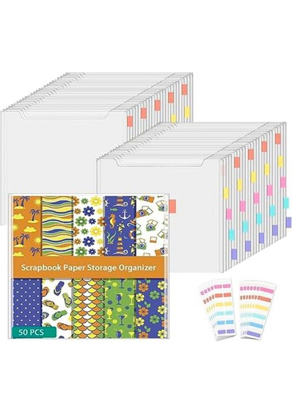 50 Parça 30X30 Inç Koleksiyon Defteri Kağıdı Depolama Temizle Koleksiyon Defteri Kağıdı Depolama Organizatör Vinil, Kart Stoğu, Fotoğraflar ve Çizimler (Yurt Dışından)