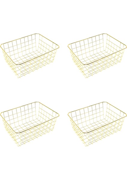 Iskandinav Tarzı Metal Depolama Sepeti Kozmetik Organizatör Tutucu-Altın (Yurt Dışından)