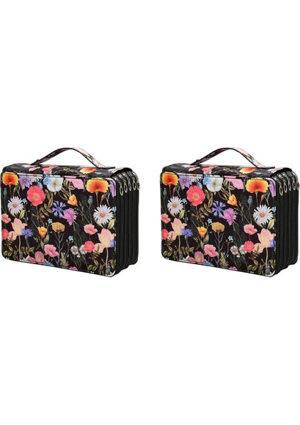 2x 250 Yuvaları Renkli Kalem Kutusu Organizatör Fermuarlı Büyük Kapasiteli Kalem Tutucu Çanta Öğrenci Veya Sanatçı Için A (Yurt Dışından)