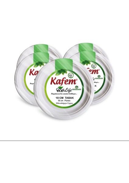 Ekolojik Tabak 18 cm 25'li 5 Paket Mikrodalgaya Uygun