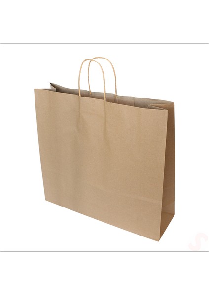Büküm Saplı Kraft Çanta 40 x 44 x 13 cm , Natürel - 1 Adet