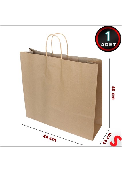 Büküm Saplı Kraft Çanta 40 x 44 x 13 cm , Natürel - 1 Adet fiyatları