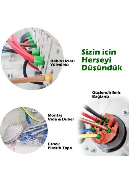 Elegance Plus, Monofaze Elektrikli Araç Kombinasyon Kutusu, Tesla Blue Adaptöre Uyumlu +Kaçak Akım Röle 3X32A + 1X16A - Schneider Marka Sigorta Grubu