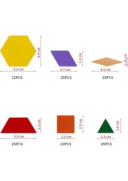 Ahşap 125 Parça Renkli Blok Tangram Puzzle Seti - Eğitici ve Eğlenceli Oyun