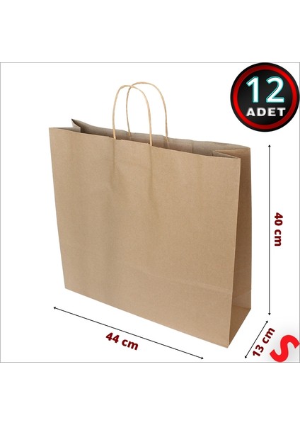 Büküm Saplı Kraft Çanta 40 x 44 x 13 cm , Natürel - 12 Adet fiyatları