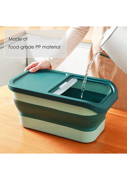 4x Büyük Kapasiteli Katlanabilir Pirinç Kovası Mutfak Ev Böcek Geçirmez Tahıl Saklama Kutusu Tahıl Organizatör Konteyner Yeşil (Yurt Dışından) modelleri
