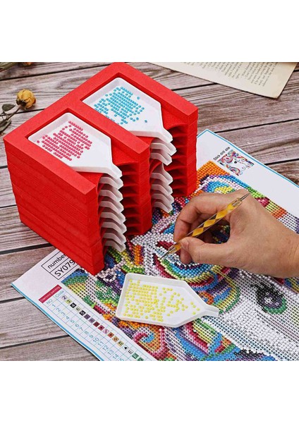 2x 16 Yuvalı Tepsi Düzenleyici Aksesuarları Tepsi Alet Setleri Organizatör Kırmızı (Yurt Dışından) indirimleri