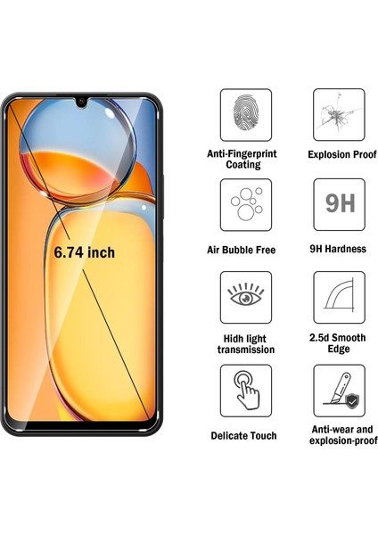 Xiaomi Redmi 13C Uyumlu Ekran Koruyucu Nano Cam 2 Adet