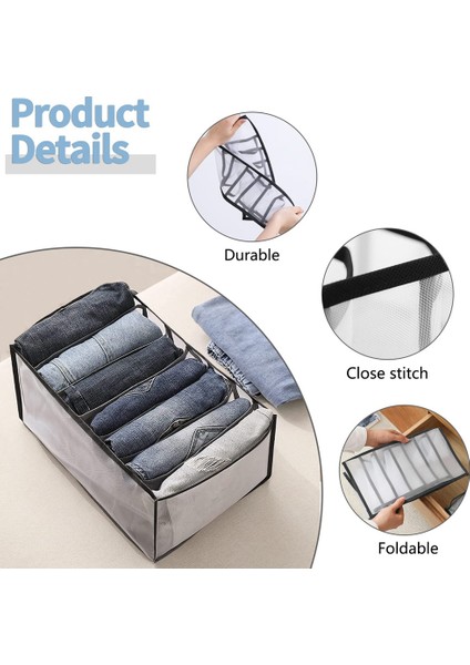 6pc Yıkanabilir Dolap Elbise Organizatörü, Katlanmış Kumaş Için Yıkanabilir Elbise Organizatörü, Giysi Saklama (2 Büyük + 4 Küçük) (Yurt Dışından)