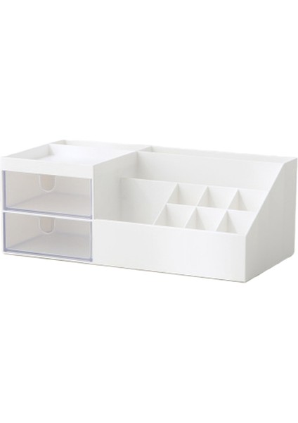 Bölmeli Masaüstü Saklama Kutusu Çekmece Stili Yerden Tasarruflu Kutu Makyaj Için Organizatör Kabı-Beyaz (Yurt Dışından)