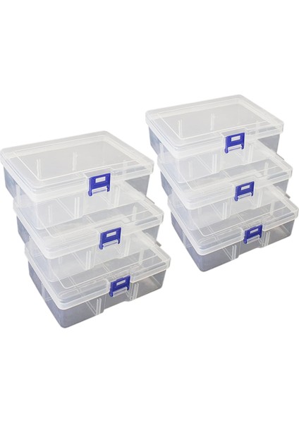 6 Adet Şeffaf Plastik Organizatör Kutusu, Kaplar Saklama Kutusu Takı Yapımı ve Dikiş El Sanatları Için Geçmeli Kapatma Mandalı ile (Yurt Dışından)