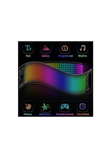Araba/motor LED Matrix Panel Dijital Ekran Kumandalı App Kontrollü Oto Aksesuar