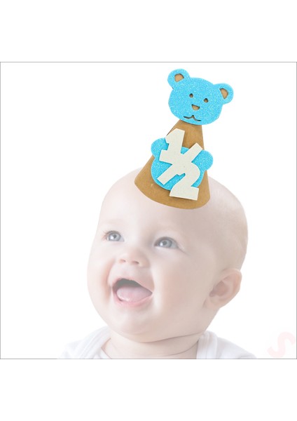 1/2 Yarım Yaş Kraft Külah Şapka - Mavi