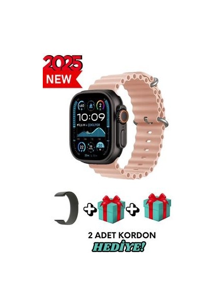 Samsung Galaxy A33 Uyumlu Akıllı Saat Watch Ultra2 49MM Kordon Hediyeli - Son Versiyon