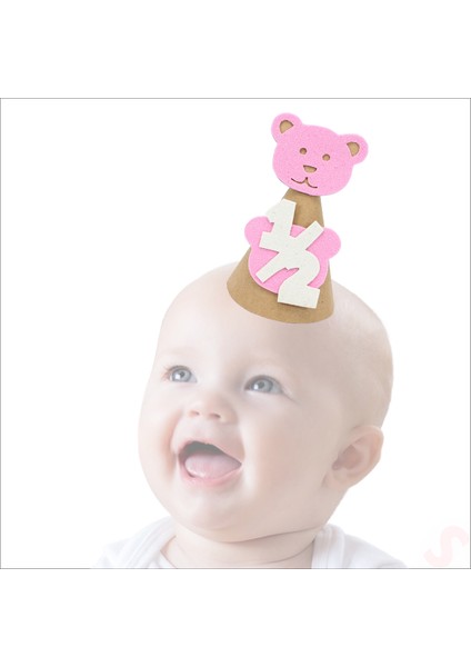 1/2 Yarım Yaş Kraft Külah Şapka - Pembe
